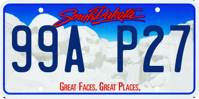 SD license plate 99AP27