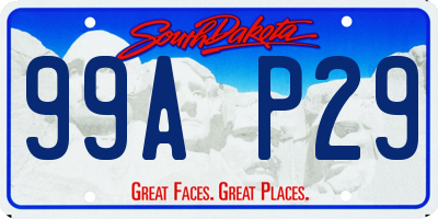 SD license plate 99AP29