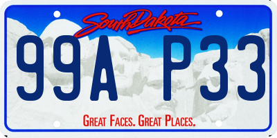 SD license plate 99AP33