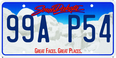 SD license plate 99AP54