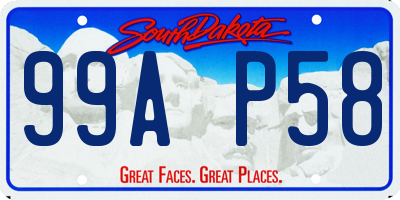 SD license plate 99AP58