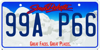 SD license plate 99AP66