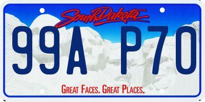 SD license plate 99AP70