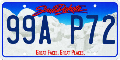 SD license plate 99AP72