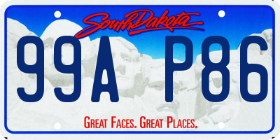 SD license plate 99AP86