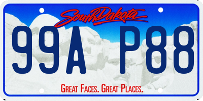SD license plate 99AP88