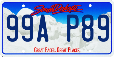 SD license plate 99AP89