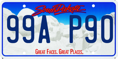 SD license plate 99AP90