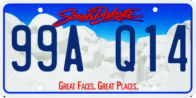 SD license plate 99AQ14
