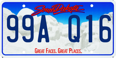 SD license plate 99AQ16