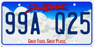 SD license plate 99AQ25