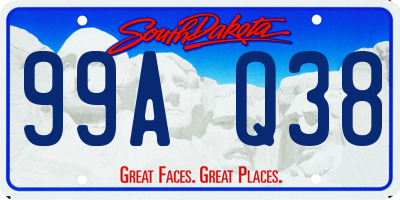 SD license plate 99AQ38
