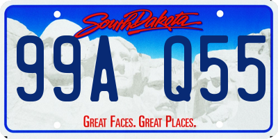 SD license plate 99AQ55