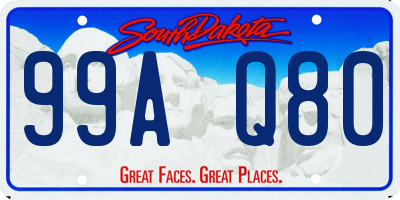 SD license plate 99AQ80