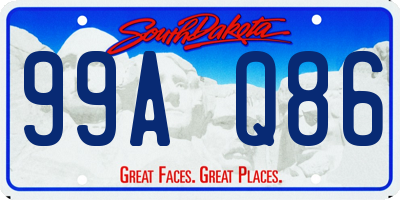 SD license plate 99AQ86