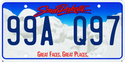 SD license plate 99AQ97