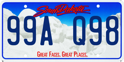 SD license plate 99AQ98