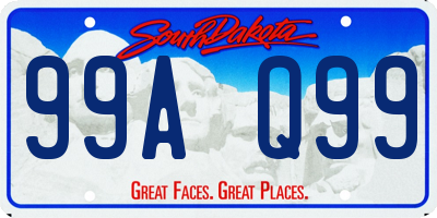 SD license plate 99AQ99