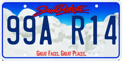 SD license plate 99AR14