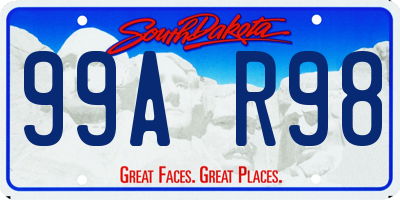 SD license plate 99AR98