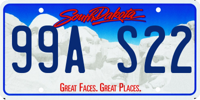 SD license plate 99AS22