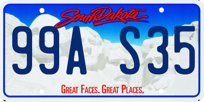 SD license plate 99AS35