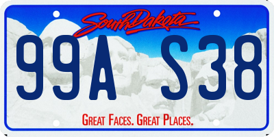 SD license plate 99AS38