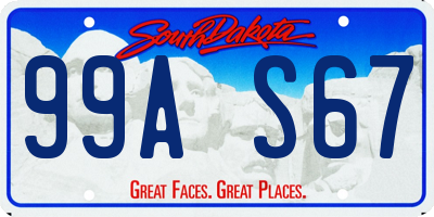 SD license plate 99AS67