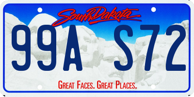 SD license plate 99AS72