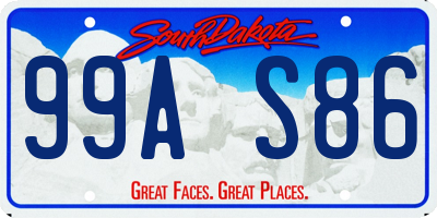 SD license plate 99AS86