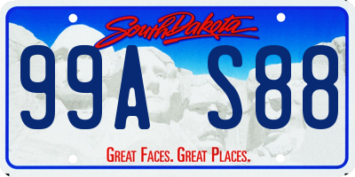 SD license plate 99AS88