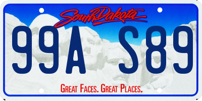 SD license plate 99AS89