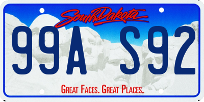 SD license plate 99AS92