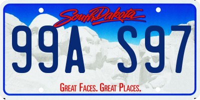 SD license plate 99AS97