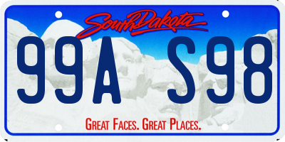 SD license plate 99AS98