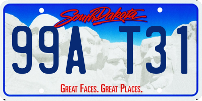 SD license plate 99AT31