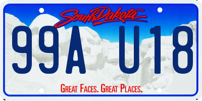 SD license plate 99AU18