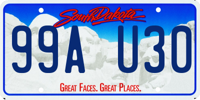 SD license plate 99AU30