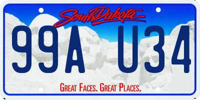 SD license plate 99AU34