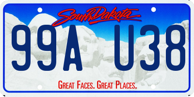 SD license plate 99AU38