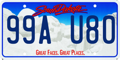 SD license plate 99AU80