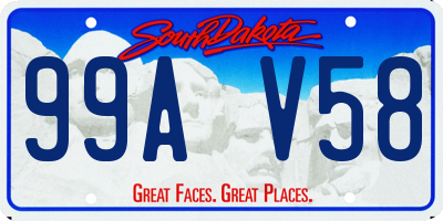 SD license plate 99AV58