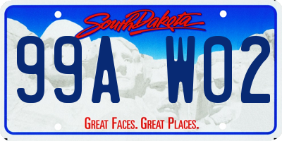 SD license plate 99AW02