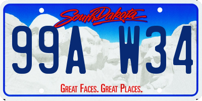 SD license plate 99AW34
