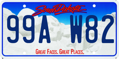SD license plate 99AW82
