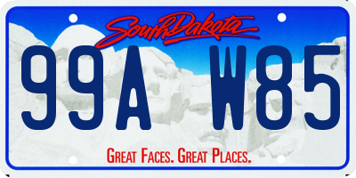 SD license plate 99AW85