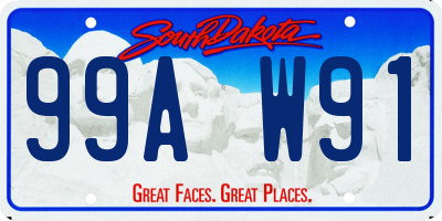 SD license plate 99AW91