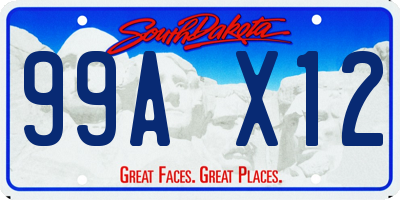 SD license plate 99AX12