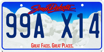 SD license plate 99AX14