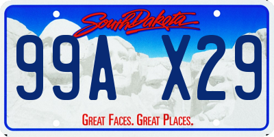 SD license plate 99AX29
